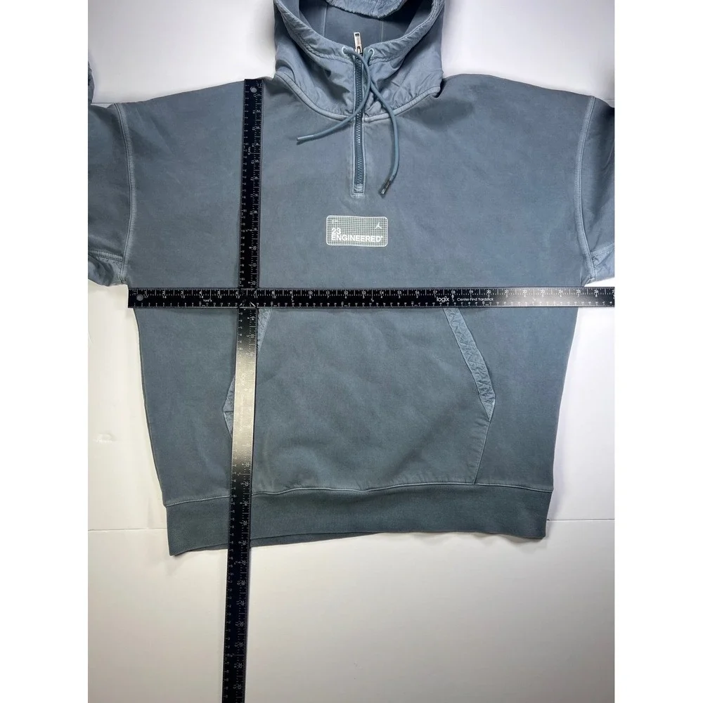Jordan 23 Engineered Hoodie Mens Large Blue Grey 1/4 Zip Mixed Media Pullover